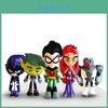 סט דמויות צבעוני של Teen Titans Go הכולל את רובין, רייבן, ביסט בוי, סטארפייר - פריטי אספנות