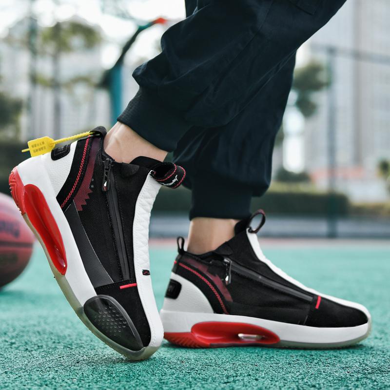 New sneakers high top actual shoes double zipper match color men's shoes Korean sneakers men's fashionable shoes casual