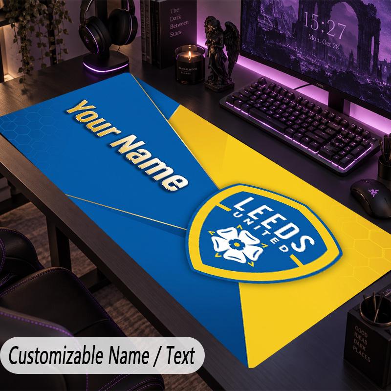 Large Mouse PadLeeds United Custom Name Text Personalized Desk Mat Non Slip Gaming Pad