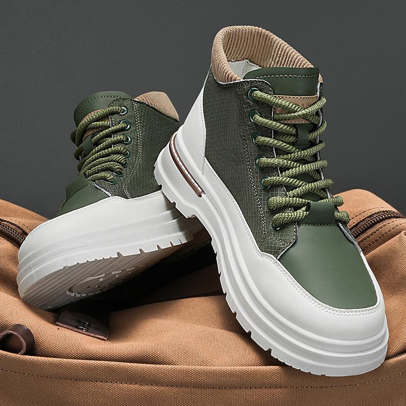 Herbst Herren Dicksohlige Hohe Freizeitschuhe Vielseitige Lässige Kurze Stiefel Übergröße Outdoor Herrenschuhe Neu Herrenstiefel