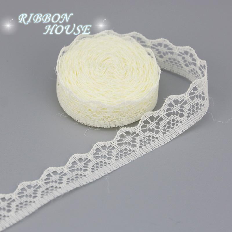 (20 Yards/roll) 15mm White Lace Fabric Webbing Decoration Packing Material Pink Red Blue