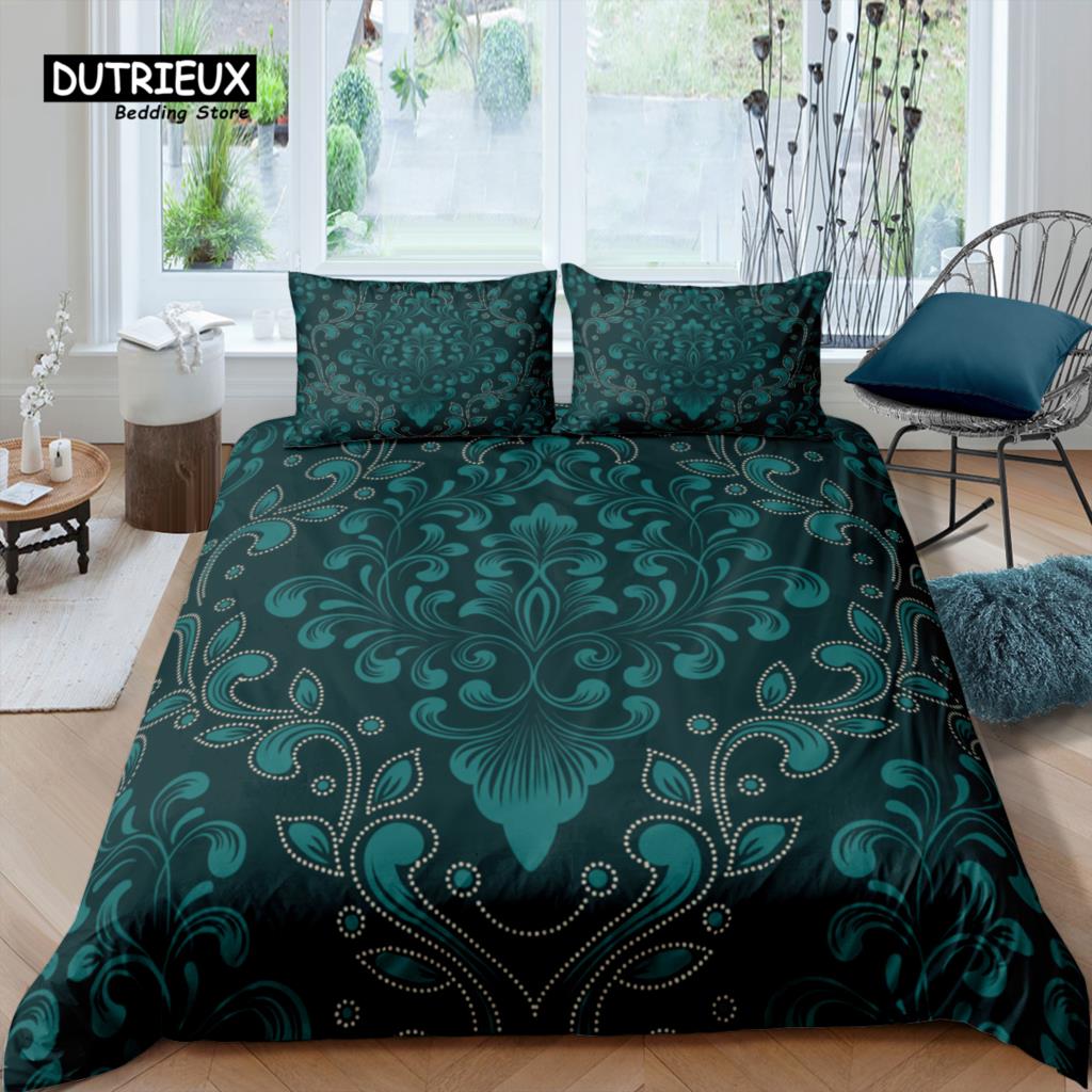 Home Living Luxury 3D Damask Bedding Set Boho Duvet Cover Set Pillowcase Kids Bedding Set Queen And King Eu/Us/Au/Uk Size