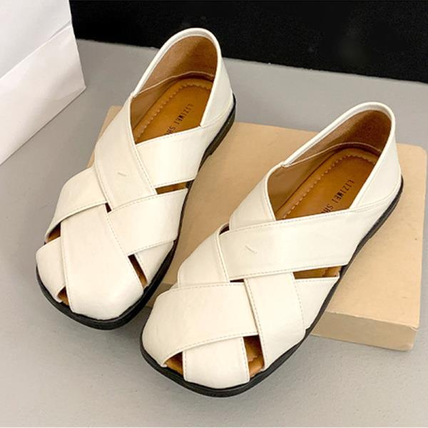 

Мода 2025 Сандалии Слипоны Лоферы Летняя Женская Обувь Дышащие Новые Эластичные Резинки Девушки Закрытые Римские Сандалии 35