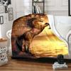 Horse Rose Blanket Animal Flannel Blankets 3D Art Print Blankets Sofa Bed Blankets for Adults Children Throw Blankets Home Decor