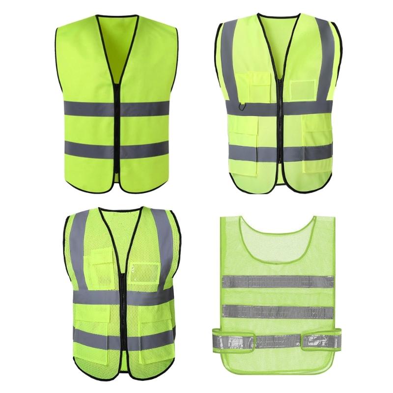 High Visibility Reflective Vest Yellow Reflective Vest Lightweight Breathable Vest for Car Safety Stay Safe On the Road