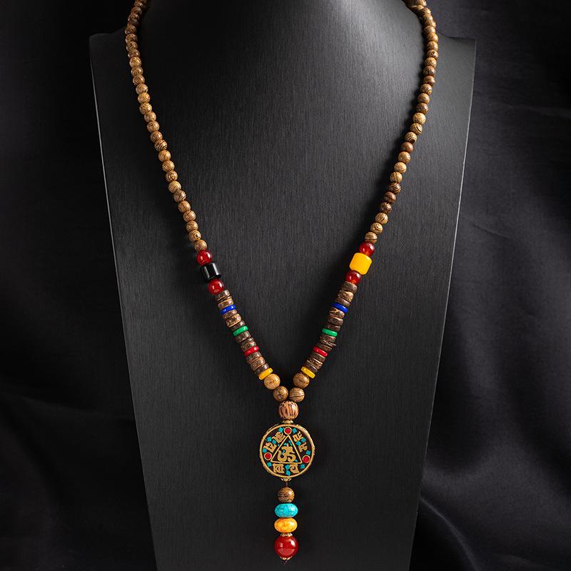 Tibetan Ethnic Sweater Chain Zen Bodhi Necklace: Unisex Retro Scenic Accessory