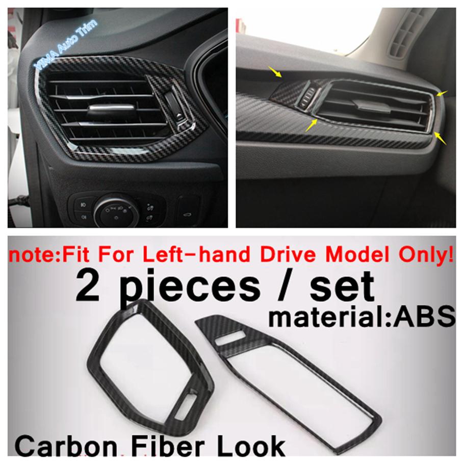 Car Head Lights Switch Button / A Pillar / Steering Wheel Cover Trim Carbon Fiber ABS Accessories For Ford Focus MK4 -
