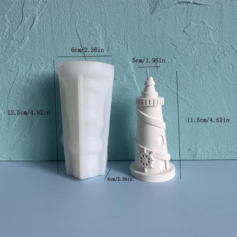 3D Lighthouse Silicone Moulds Candle Molds Cake Molds Ornament Molds Epoxy Resin Molds Plasters Molds for Candle Making