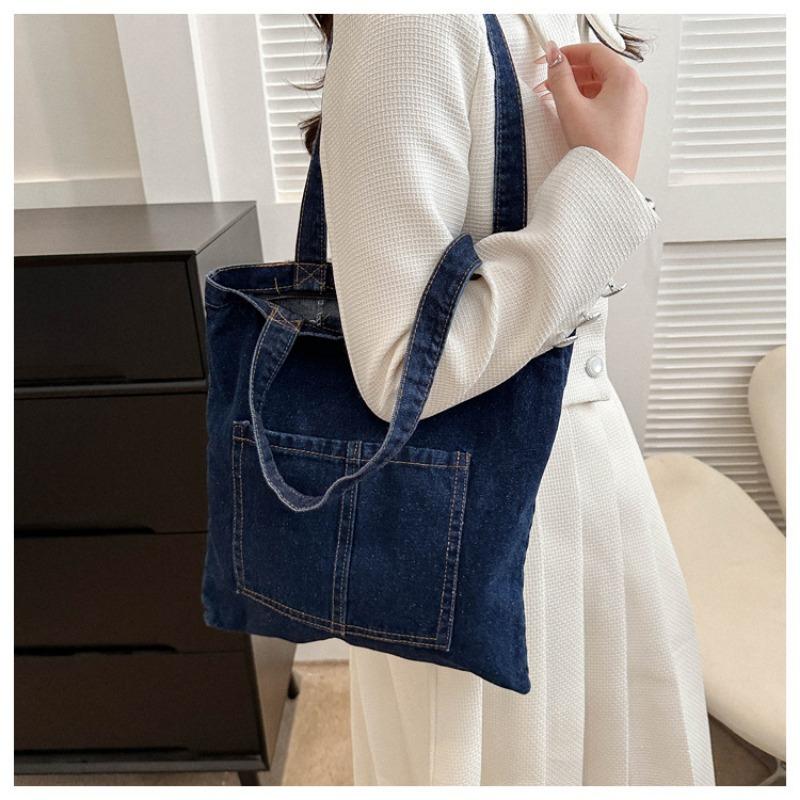 Denim Large Capacity Hundred Shoulder Armpit Bag New Casual Bag Tote Bag