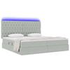 LED Storage Bed with Mattress Light Grey 200 x 200 cm Velvet