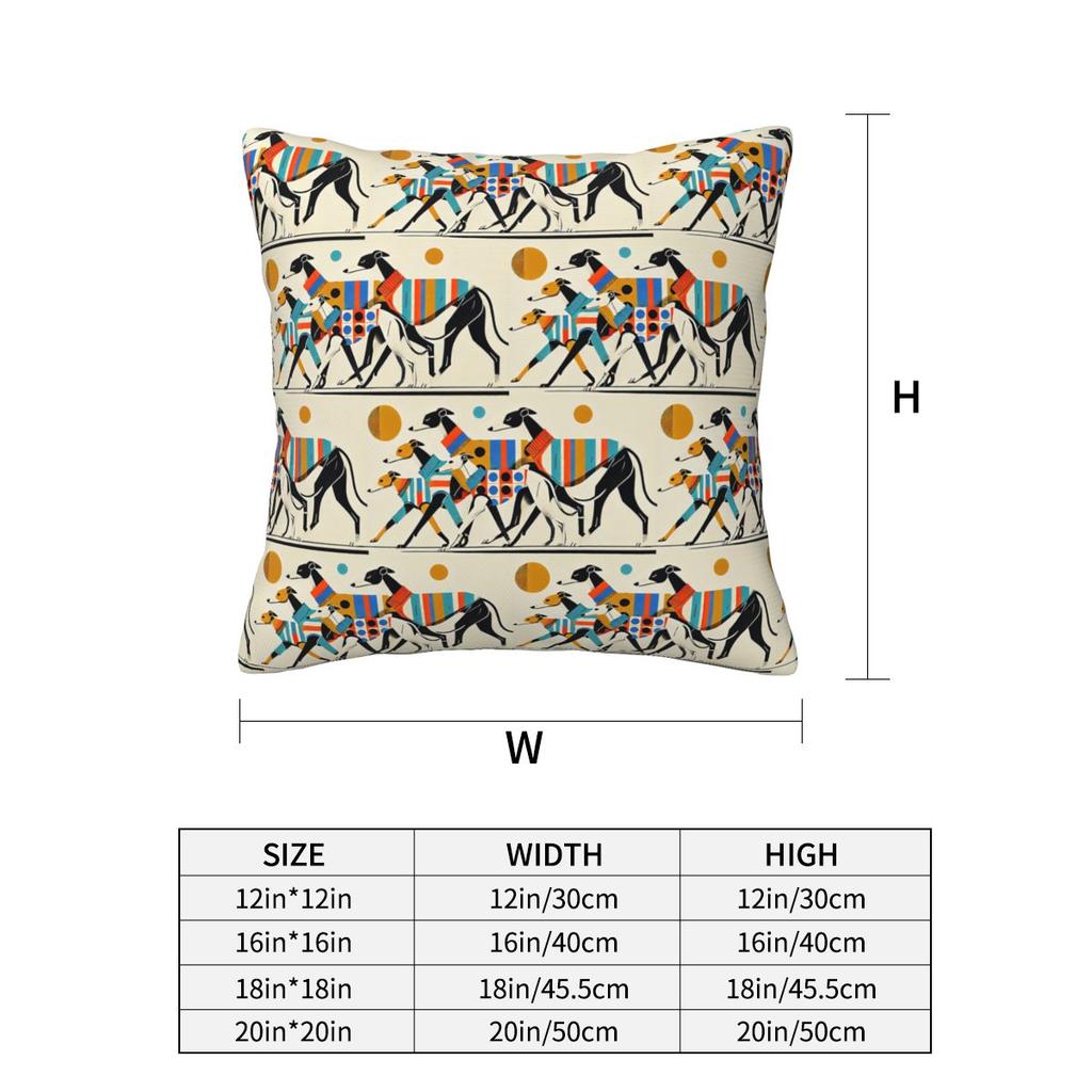 Sighthound Greyhound Whippet Lurcher Square Pillowcase Cushion Cover Pillow Case Throw Pillow Cover for Home Bedroom Car