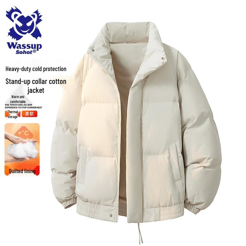 

Wassup Sohot Мужская зимняя стеганая куртка со стойкой 2XL