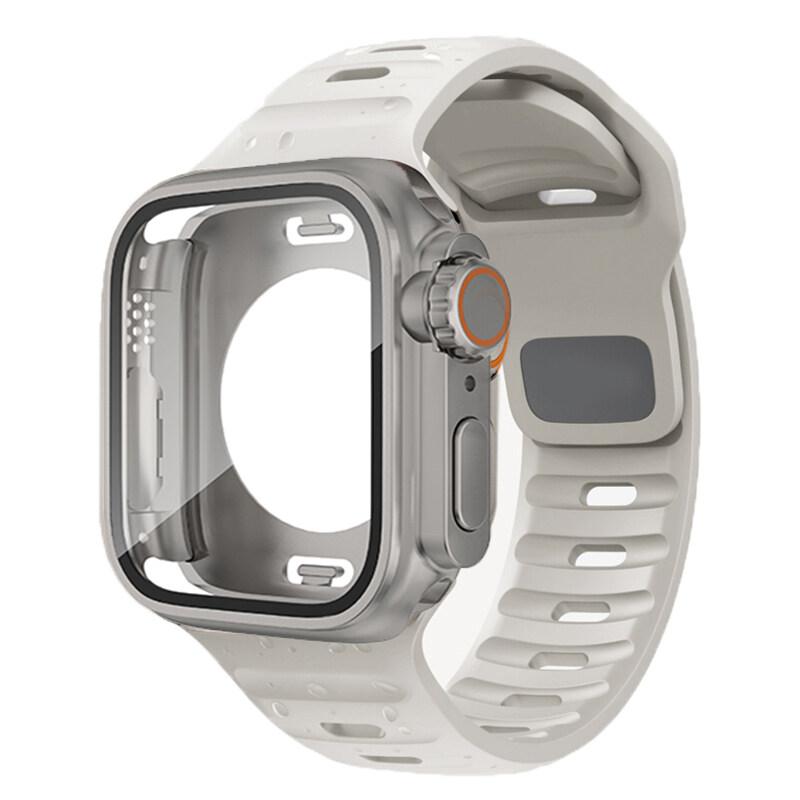 360 Waterproof Case+Silicone Strap for Apple Watch 9 8 7 Band Appearance Upgrade Ultra 49mm Iwatch Series 8 7 6 SE 5 4 3 2 1