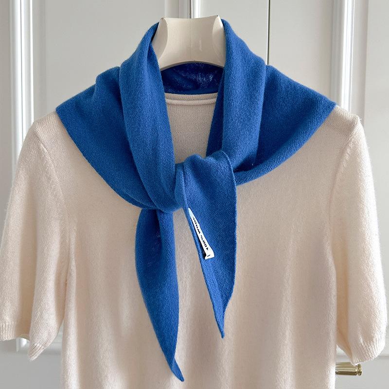 100 wool triangle scarf striped shawl headscarf knitted women's multi-functional small scarf scarf