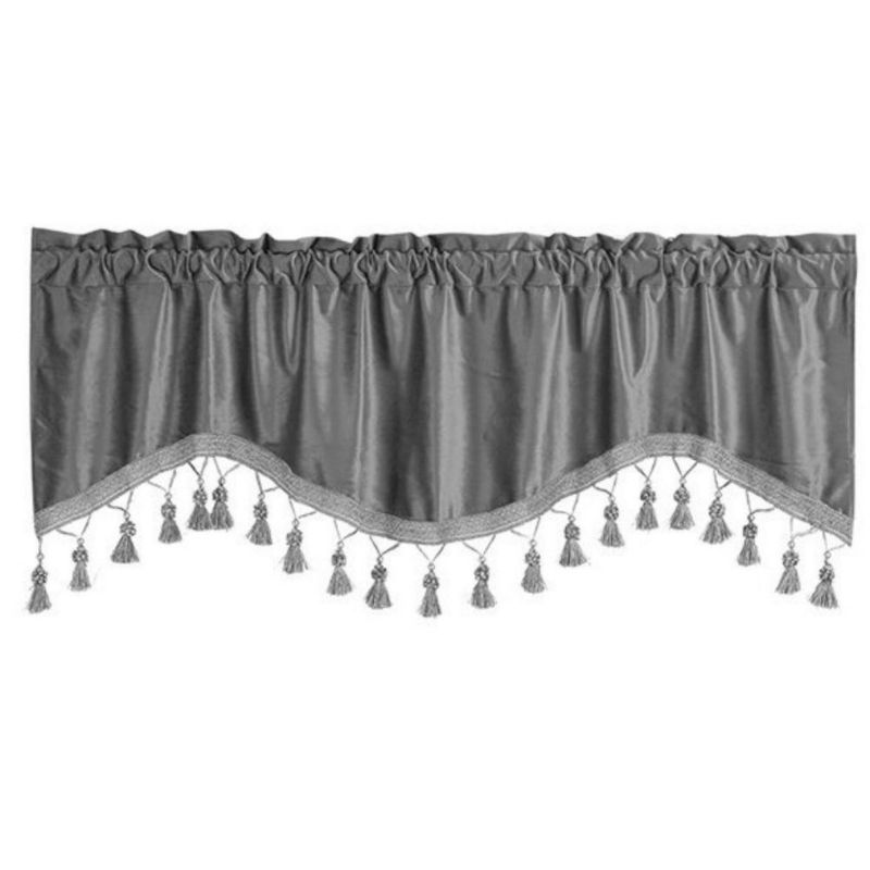 Samt-Kurzvorhänge mit Quastenbesatz Dekorative Vorhänge