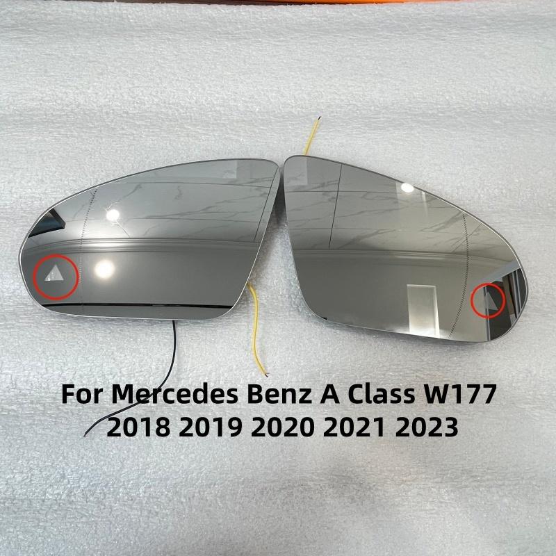 For Mercedes Benz A Class W177 2018 CLA Replace BSM BSW Car Heated Blind Spot Warning Wing Rear Mirror Glass