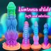 Hot Sale Luminous Anal Dildo Huge Penis Dick Animal/Monster Dildo Sex Toys For  Adult 18+ Ass Dilator Glowing Dildo Big Buttplug