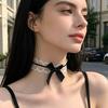 Band Schleife Spitze Choker für Damen, Verstellbares Schwarzes Schleifenknoten Spitze Kragen Halskette, Zum Binden Choker Halskette für Hochzeitsfeier Abschlussball