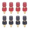 8PCS 1/4" Pure Brass Junction Posts,M6 Screws Remote Battery Connector Terminal - Perfect For Welding Machines And Voltage Stabilizers (Red & Black)