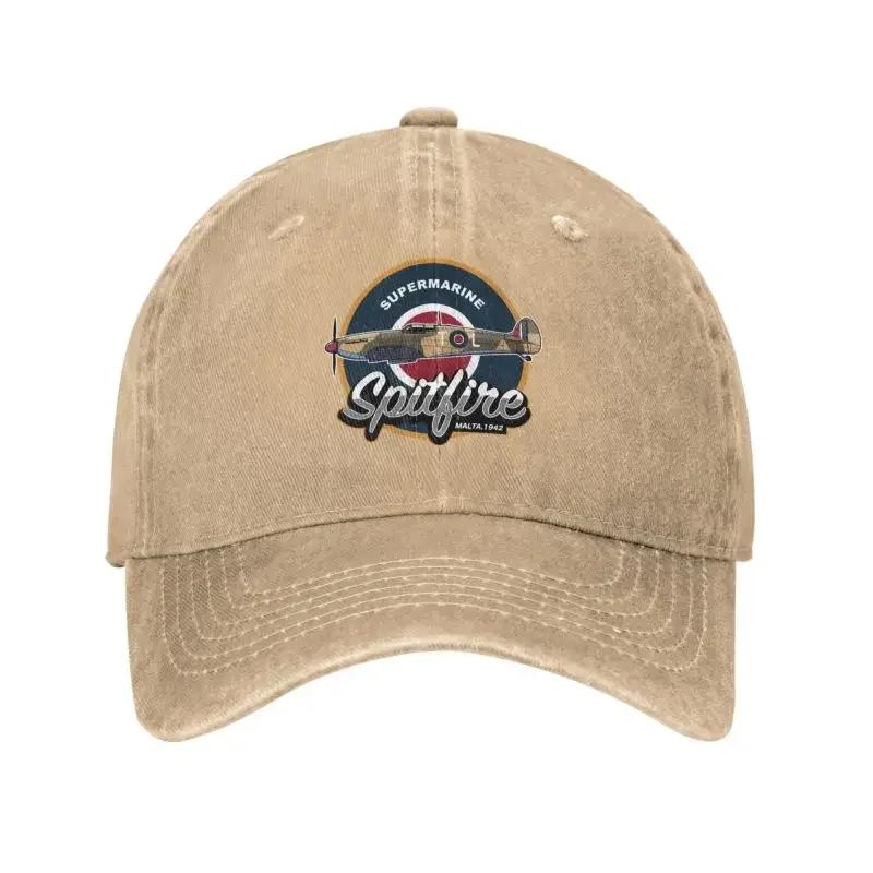 Custom Cotton Supermarine Spitfire Malta Baseball Cap for Men Women Fighter Plane WW2 Pilot Aircraft Airplane Dad Hat Hip Hop