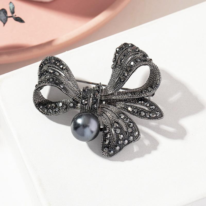 Černé Květinové Motýlky Brože Pro Ženy Vintage Elegantní Velký Špendlík Brož Zimní Kabát Svetr Brože Vysoká Kvalita