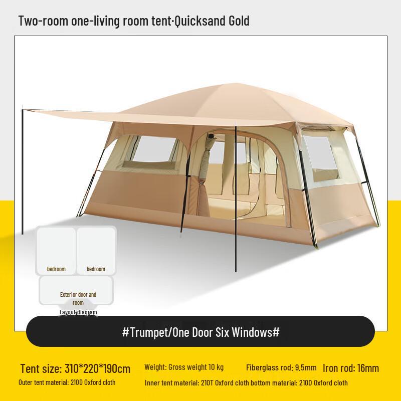 OEING Outdoor Multi-Person Rainproof Camping Tent Small