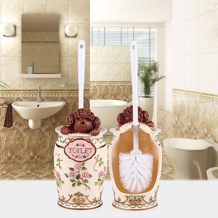 Creative Toilet Brush Set Cartoon Lotus Leaf Frog Toilet Cleaning Tool with Base Toilet Cleaning Brush