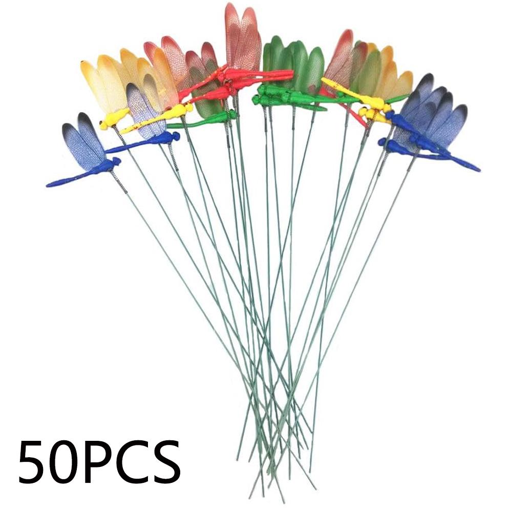 5/10/50pcs Colorful 3D Dragonfly Garden Yard Planter Dragonfly Flower Arrangement Dragonfly Outdoor Decor Flower Pots Decoration