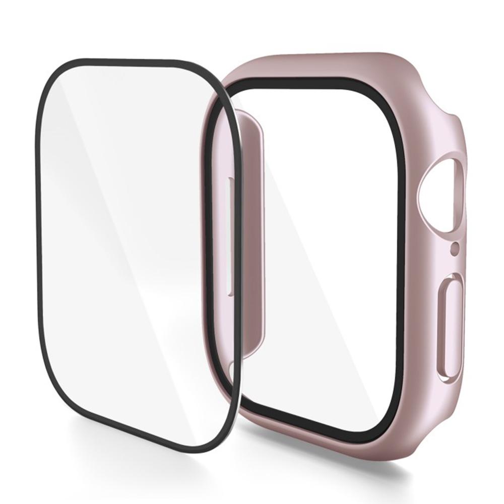 WANLONFENG For Apple Watch Series 10 46mm Watch Case PC Frame with Tempered Glass Screen Protector