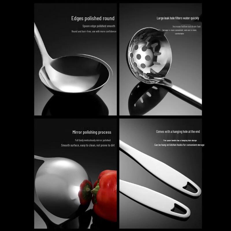 304 Stainless Steel Long-Handle Soup & Hotpot Spoons