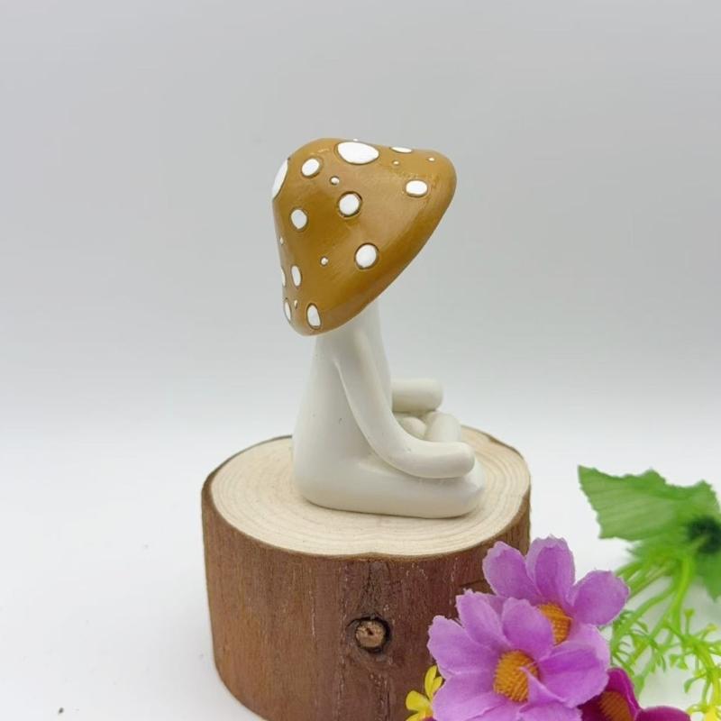 Garden Statue Fairys Garden Accessories Centrepieces Meditations Mushroom Figurines Sculptures Miniature Landscape Decors
