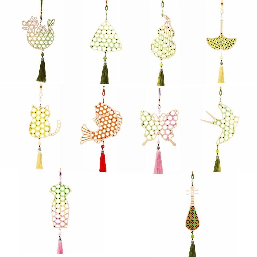 Zongzi Bamboo Pendant Material Kit Handmade Wind Chime Kit Courtyard Decor