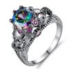 Creative Skull Ring With Diamond Colored Zircon Ring Women'S Style Hand Jewelry
