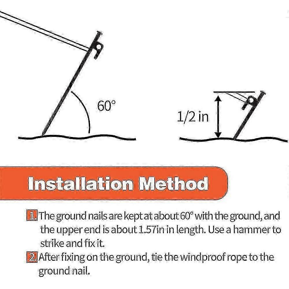 8 Pack 10in Heavy Duty Tent Stakes,outdoor Camping Windproof Ground Stakes,for All Kinds Of Ground