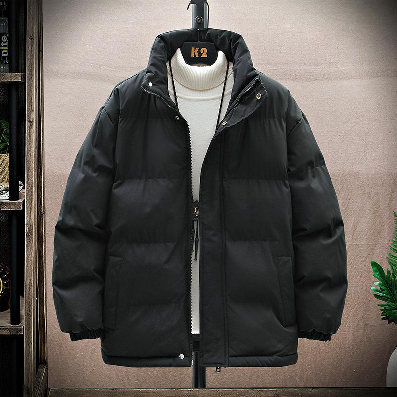 

Padded-on men s stand-up collar, velvet warm in winter, men s and women s autumn and winter trend padded jacket, youth sports and leisure men s padded M чорний