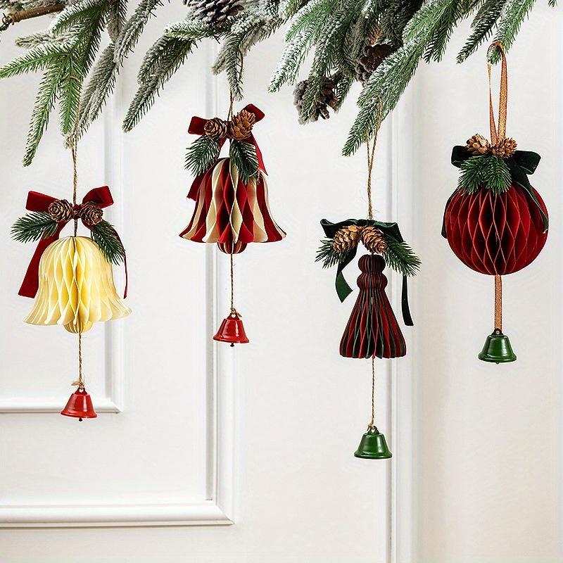 1Pc Christmas Honeycomb Bell Pendant Crafts Christmas Tree Decoration, Suitable for Outdoor Courtyard Festival Ceremony Decoration