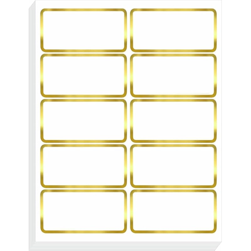 True-Ally 140 Pcs Golden Metallic Name Labels, Blank Name Tag Stickers With Permanent Adhesive Writable Stickers With Me
