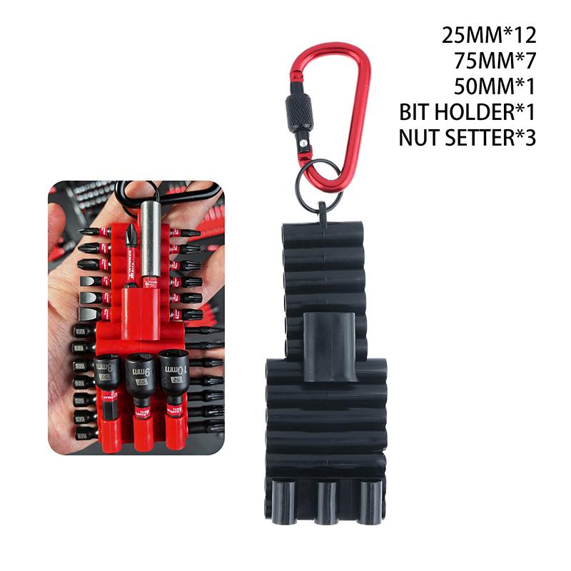 Portable Rubber Screwdriver Bit Holder With Carabiner Keychain Bits Holder Multi Cross Driver Bit Organizer Sleeve Holder