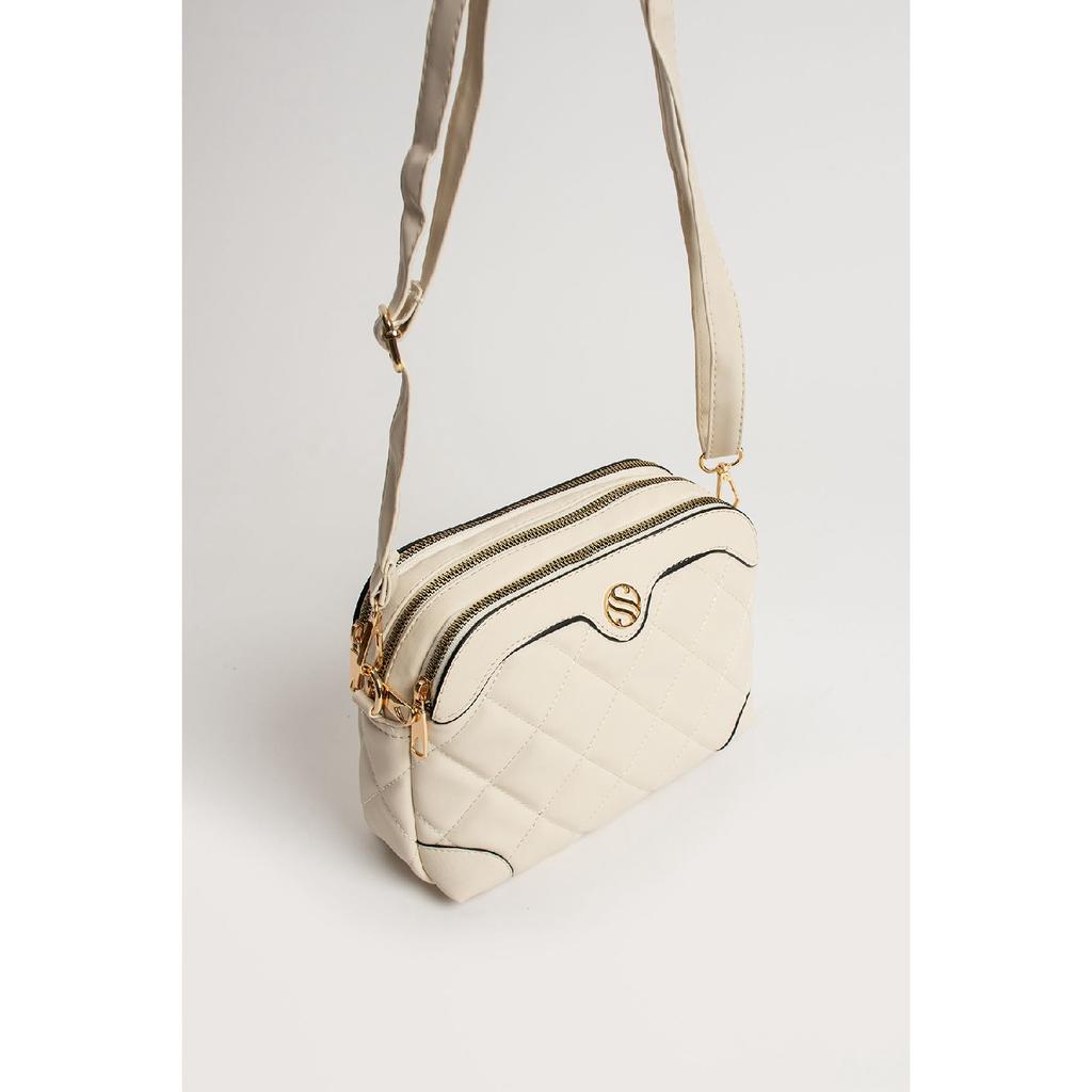 Verstellbare Schulter- und Umhängetasche für Damen mit Kreuzriemen und 4 Fächern