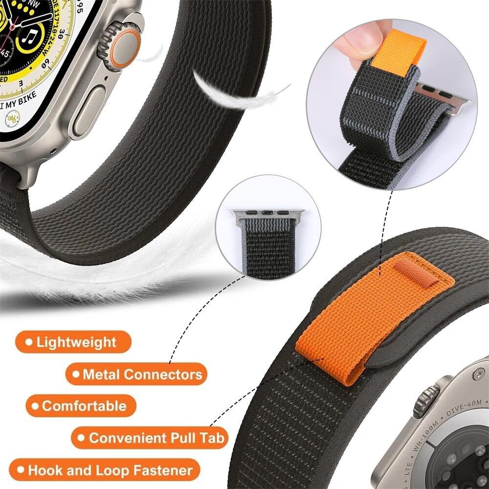 Trail Loop Strap für Apple Watch Band 49mm 44mm 45mm 40 41 42 38 mm Correa Armband Nylon Armband Iwatch Serie 8 Ultra 7 6 5