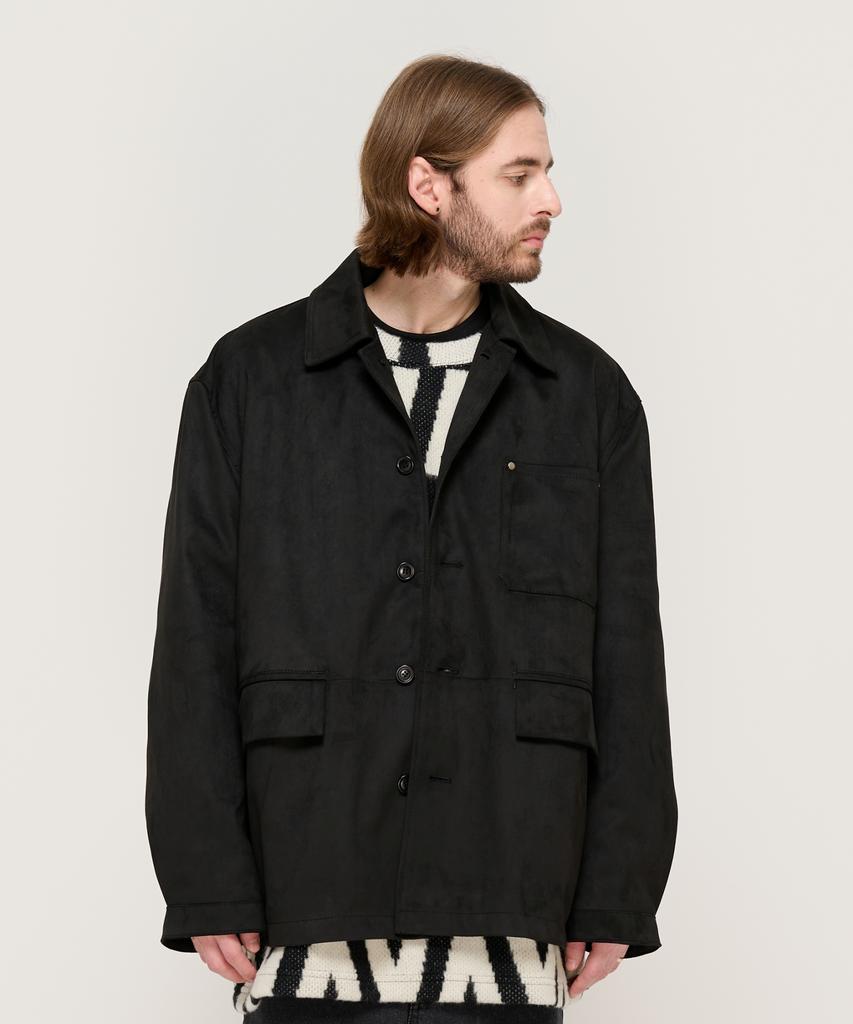 Cargobros Suede Semi-Half Jacket (Black)