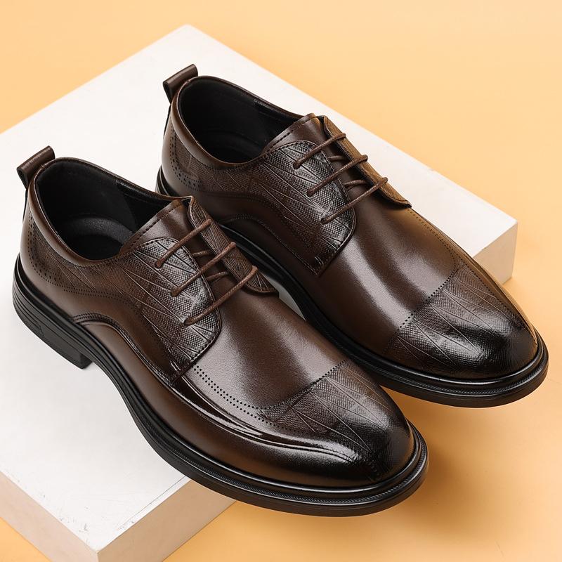 Business leather shoes men's 2025 autumn new trend British formal men's shoes commuter office shoes