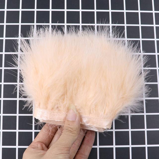 Feather8-10cm Fluffy Turkey Feather Trim On Ribbon – 1-10m Natural Feathers Fringe for Sewing, DIY Crafts, Wedding & Clothing Decor