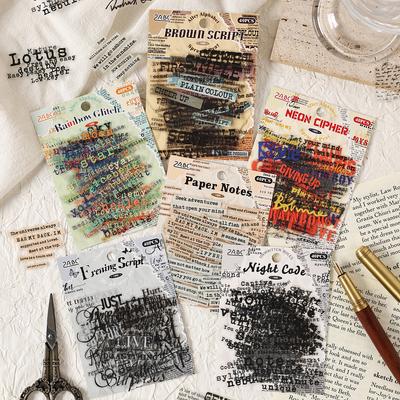 40 Pcs English Words Sticker Pack for Scrapbooking Aesthetic Stationery Junk Journal Label Stickers Creative Writing Supplies