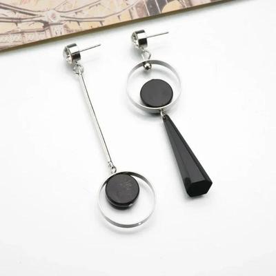 Asymmetrical AB Version Of The Circle Of European And American Fashion Exaggerated Long Earrings Korean Personality Earrings