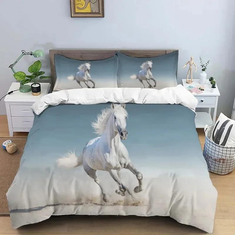Luxury New 3D Print Horses Hd Print Bedding Set Double BedChildrenS Bed Duvet Covers Pillowcases Bedding Set Teens Bedding Set