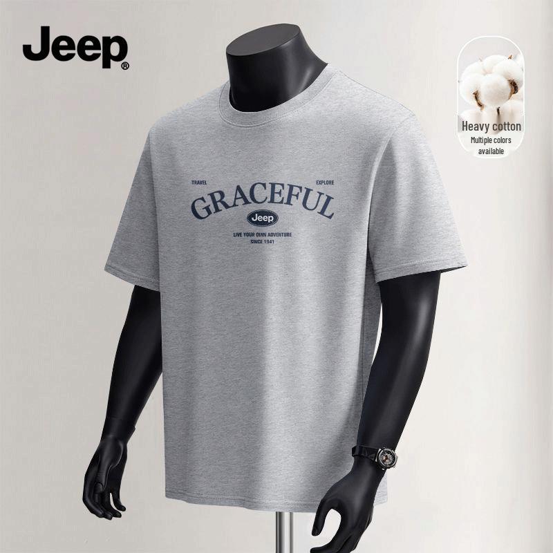 JEEP Men s 2026 Summer Cotton Blend Short Sleeve T-Shirt 5XL