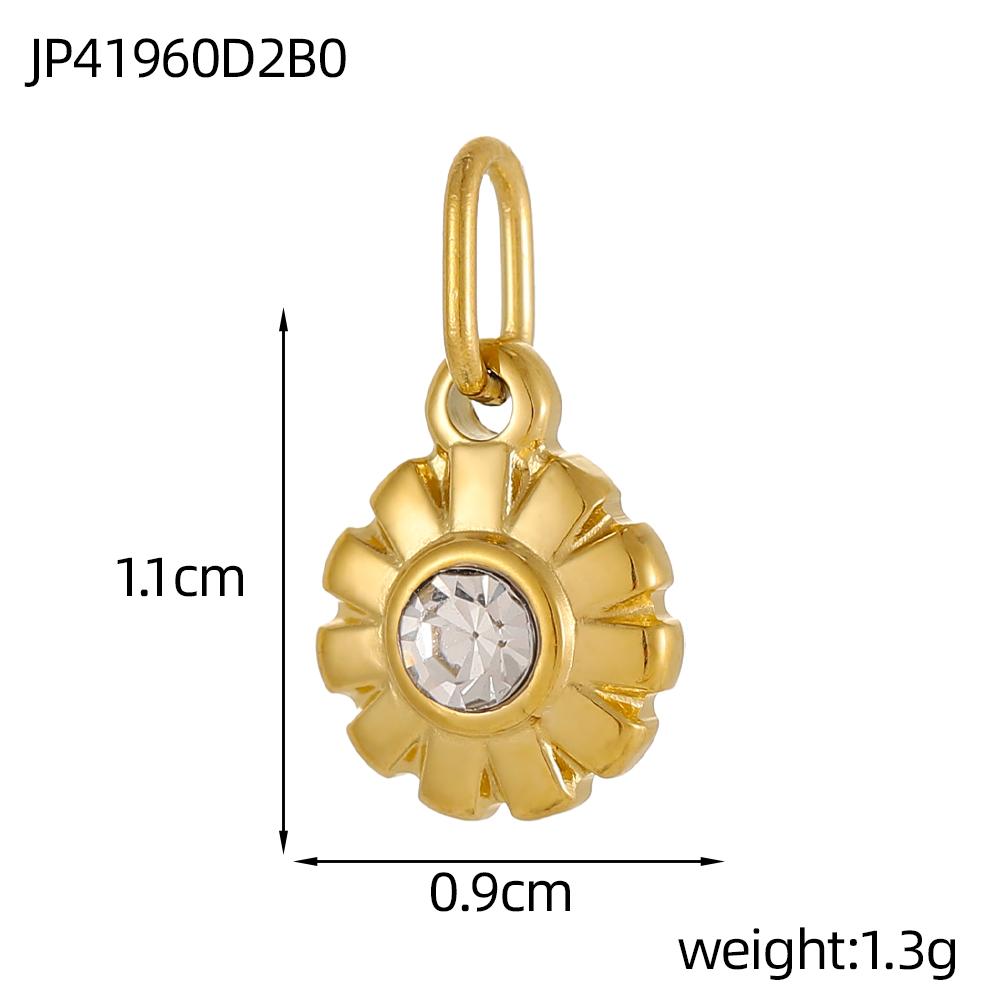CARLIDANA Stainless Steel Birthstone Flower Pendant Colorful High Quality DIY Earrings Necklace Bracelet Charms Jewelry Making