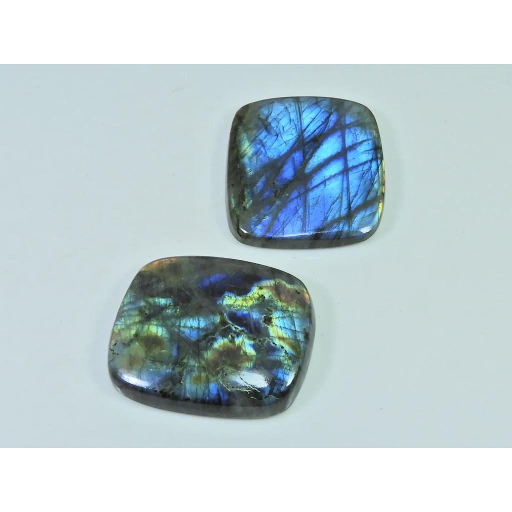 28-29 MM Natural Labradorite Multi Octagon Cabochon Loose Gemstone 2 Pcs Lot D-240