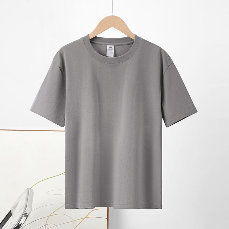 Unisex Loose-Fit Cotton T-Shirt - Summer Style, Solid Color, Short Sleeve